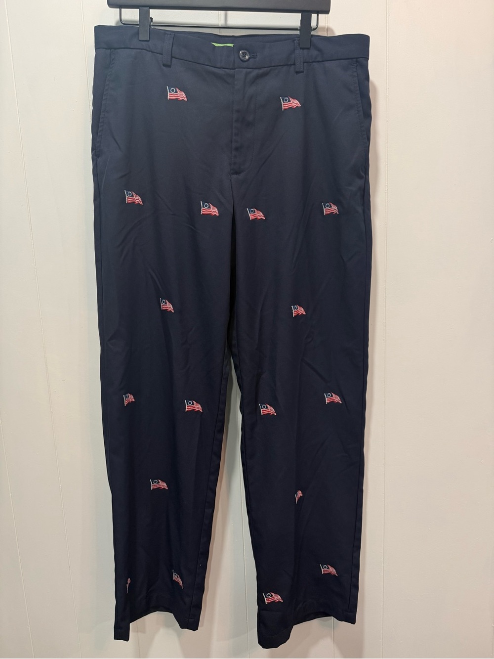 Izod Navy American Confederate Flag Embroidered Patriotic Golf Pants Size 34/32